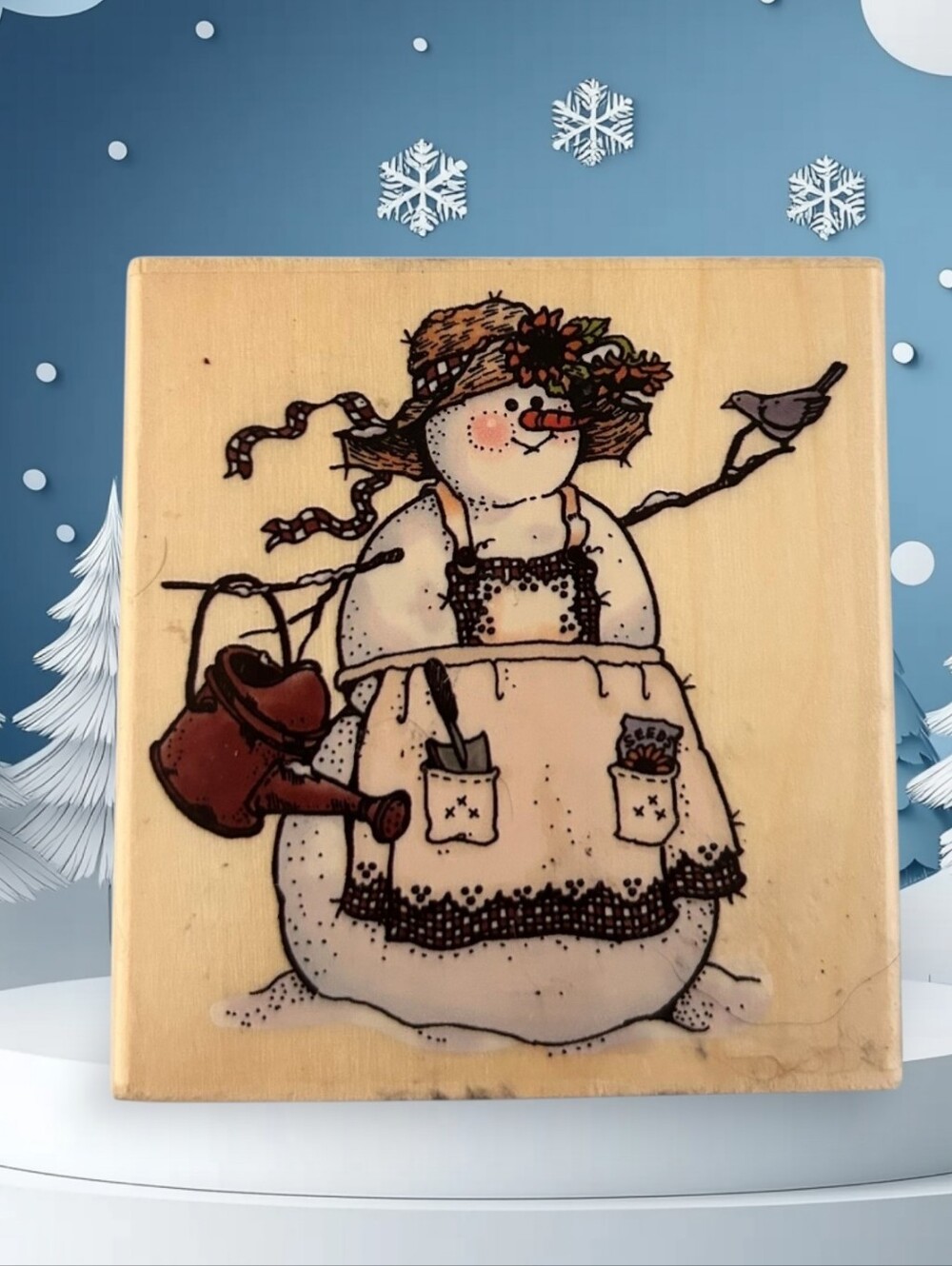 Rubber Stamp - Snow Lady Christmas Stamp
